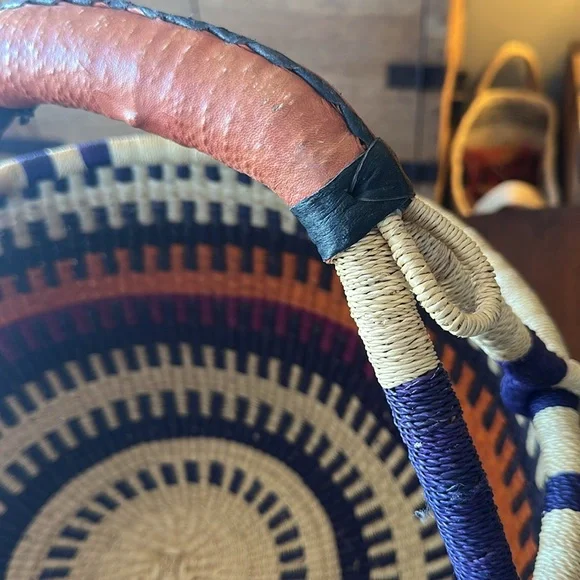 African Bolga basket. Ethnic, tribal, eclectic, unique, hippie, boho home vibes - Picture 7 of 16